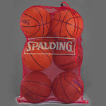 Bolsa red balones para equipo Spalding. Saco con capacidad 6 pelotas baloncesto. Color rojo.