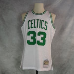 Camiseta Larry Bird. Boston Celtics. Blanca. 1985-86. Hardwood Classics