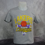 Camiseta Los Angeles Lakers. 1987 Champions, Manga corta gris. Hardwood Classics