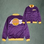 Chaqueta Los Angeles Lakers Heavyweight Satin Jacket. Hardwood Classics. Mitchell and Ness