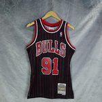 Camiseta Dennis Rodman. Chicago Bulls. Negra. Alternate. Hardwood Classics. Swingman. 1995-96