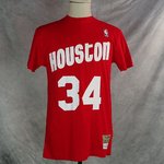 Camiseta Hakeem Olajuwon - Houston Rockets NBA #34. Manga corta. Color rojo. Hardwood Classics.