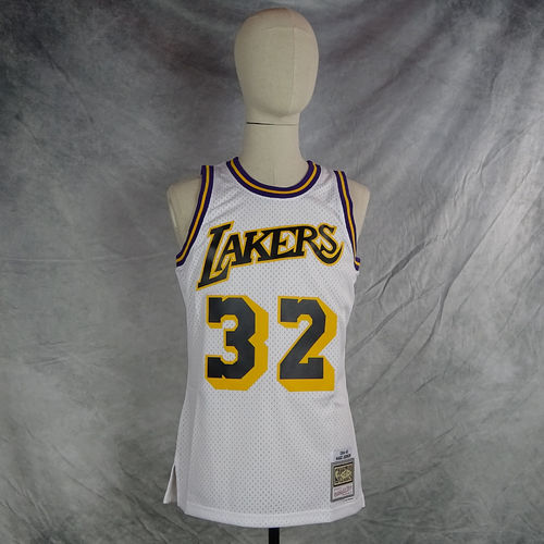 Camiseta Magic Johnson. Los Ángeles Lakers Blanca. 1984-85. Hardwood Classics. Swingman Reload