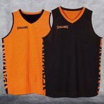 Camiseta reversible baloncesto. Naranja-negra. Spalding Essential.