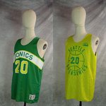 Camiseta NBA reversible Gary Payton. Seattle Supersonics.  #20 Verde-amarilla. HWC.