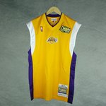 Authentic Shooting Shirt NBA Los Angeles Lakers. 2001-02 Hardwood Classics. Mitchell and Ness