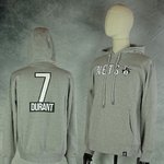 Sudadera con capucha. Kevin Durant. New Jersey Nets. #7.Gris. NBA Brand