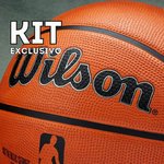 Kit  NBA authentic series outdoor. Pelota, bolsa-red e inflador. Wilson
