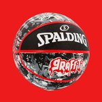 Balón Spalding Graffiti negro-rojo. Goma. Talla 7