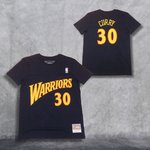 Camiseta Stephen Curry. Golden State Warriors. NBA Hardwood Classics manga corta azul marino