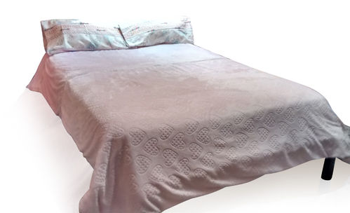 Funda nórdica reversible cama grande - Algodón / franela rosa pastel estampado corazones