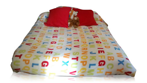 Funda nórdica reversible cama grande - Franela (2 caras) estampado letras infantil