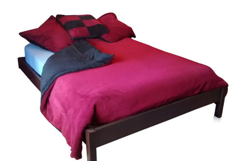 Funda nórdica reversible cama grande - Franela (2 caras) roja-negra