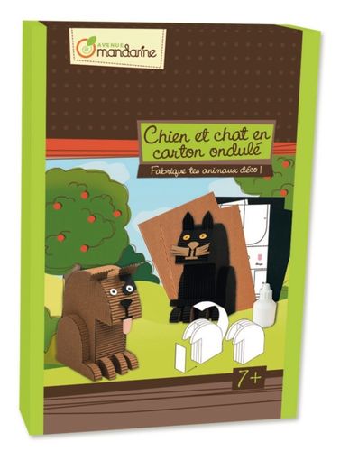 Kit créatif chien et chat en carton ondulé Avenue Mandarine