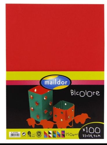 Papier Cartoline Bicolore Maildor A4 150 gr 100 feuilles