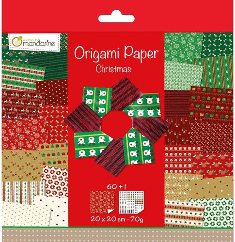 Origami Papier Noel 20 x 20 cm Avenue Mandarine