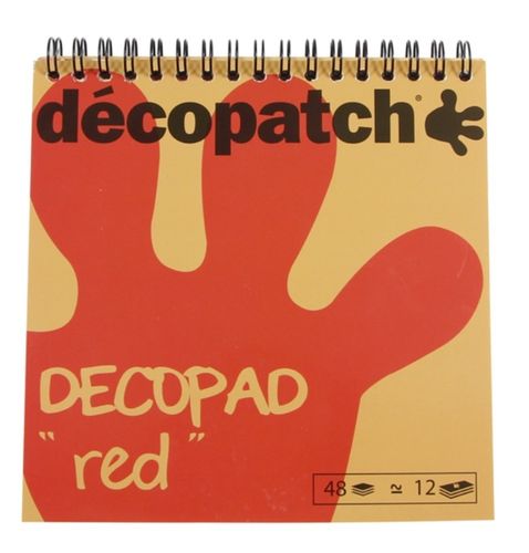 Papier Decopatch Rouge Decopad 15*15 cm bloc 48 feuilles