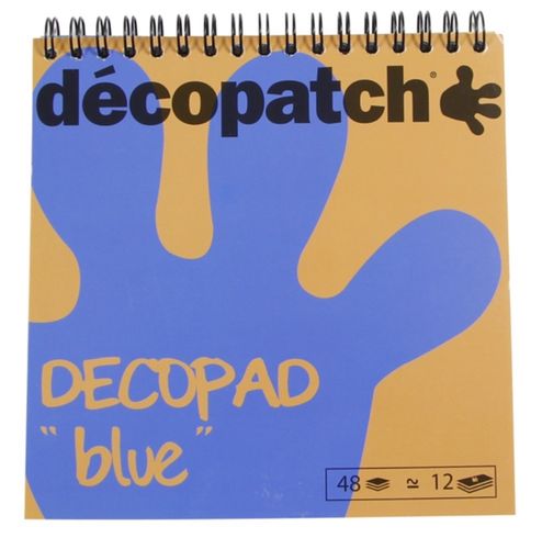 Papier Decopatch Bleu Decopad 15*15 cm bloc 48 feuilles
