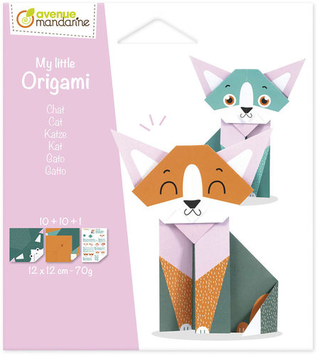 My little Origami Chat 12 x 12 cm Avenue Mandarine
