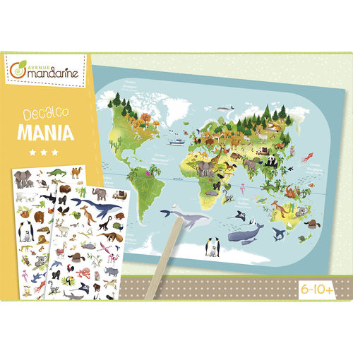 Kit créatif Planisphère Decalco Mania Avenue Mandarine