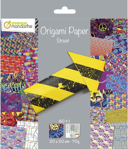 Papier Origami Street 20 x 20 cm Avenue Mandarine