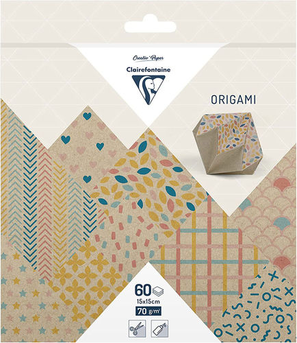 Papier Origami Krafty color 15 x 15 cm Clairefontaine