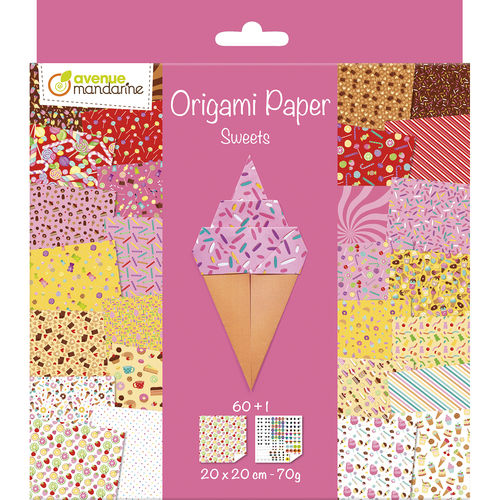 Papier Origami Bonbons 20 x 20 cm Avenue Mandarine