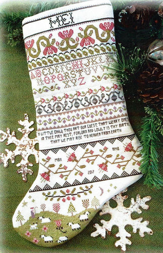 Annie Beez Folk Art - Band sampler stocking