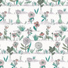 Rico Design - Tissu coton blanc,  plantes et herbes (Hygge)