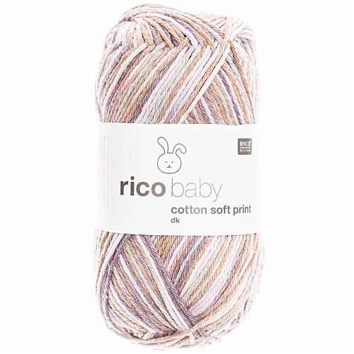 Rico Design - Baby Cotton Soft Print DK coloris Lilas Brun 028
