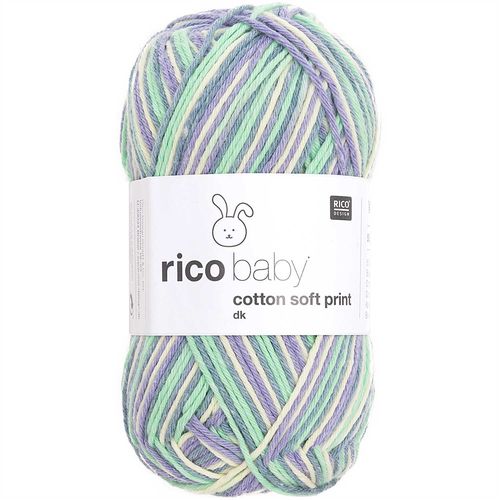 Rico Design - Baby Cotton Soft Print DK coloris Violette-vert 031