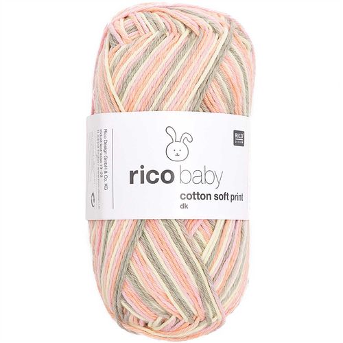 Rico Design - Baby Cotton Soft Print DK coloris Rosé-olive 030