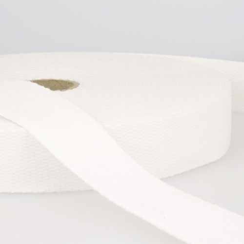 RS - Sangle Coton coloris Blanc 001 25mm