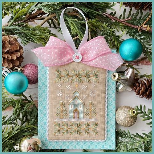 Country cottage Needleworks - Christmas Church , Ornement pastel 3/12