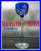 SAINT LOUIS CRYSTAL GLASS MASSENET BLUE 16,7 cm   circa 1900   stock :0