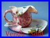 art nouveau tazza e piattino ceramica CLEMENT MASSIER GOLFE JUAN 1900 rosa
