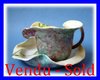 art nouveau tazza e piattino ceramica CLEMENT MASSIER GOLFE JUAN 1900 garofano