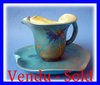 CLEMENT MASSIER ART NOUVEAU CERAMIC CUP & SAUCER GOLFE JUAN ALPES MARITIMES 1900 blue