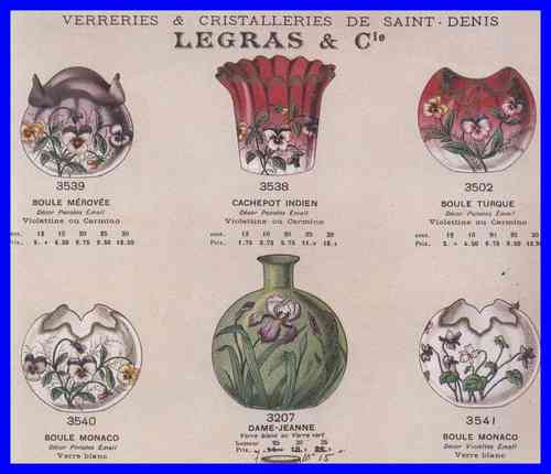 Cristallo LEGRAS PANTIN & SAINT DENIS      download il Catalogo del 1899