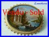 ANTIQUE FRENCH BROOCH PRINT AND PAINT UNDER THE GLASS 1870 b