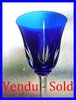 SAINT LOUIS CRYSTAL RHINE WINE GLASS CERDAGNE COBALT BLUE  19,6 cm