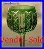 SAINT LOUIS CRYSTAL RHINE WINE GLASS ROEMER, dark green