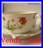 FRENCH LIMOGES CUP AND SAUCER ART NOUVEAU POPPY