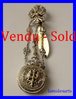 SILVER PLATED POCKET WATCH HOLDER CHATELAINE 1870