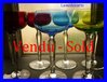 6 CRYSTAL VAL SAINT LAMBERT ROEMER Coloured GLASS VSL