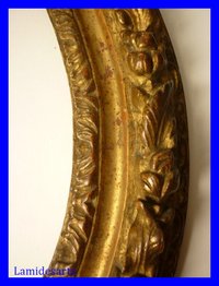 Ovaler RAHMEN aus Holz Geschnitzter Eiche Vergoldet 1750