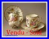 2 Cups and Saucers Haviland Limoges Saxony Flowers 1900