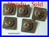 5 Antique brass buttons with KNIGHT 1880