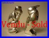 GALLIA CHRISTOFLE SILVER PLATED SALT AND PEPPER MONKEY AND PENGUIN 1921-1935