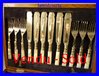 SET OF HAMILTON SILVER PLATED FISH KNIVES AND FORKS FOR 12   BOXED